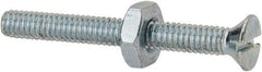 Value Collection - #8-32 UNC, 1-1/2" OAL Slotted Drive Machine Screw - Flat Head, Grade 2 Steel, Zinc-Plated Finish, Without Washer - Americas Industrial Supply