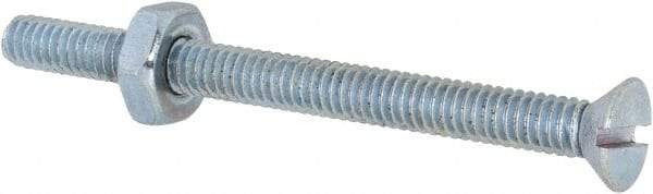 Value Collection - #8-32 UNC, 2" OAL Slotted Drive Machine Screw - Flat Head, Grade 2 Steel, Zinc-Plated Finish, Without Washer - Americas Industrial Supply