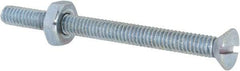 Value Collection - #8-32 UNC, 2" OAL Slotted Drive Machine Screw - Flat Head, Grade 2 Steel, Zinc-Plated Finish, Without Washer - Americas Industrial Supply