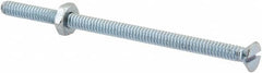 Value Collection - #10-24 UNC, 3-1/2" OAL Slotted Drive Machine Screw - Flat Head, Grade 2 Steel, Zinc-Plated Finish, Without Washer - Americas Industrial Supply
