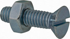 Value Collection - 5/16-18 UNC, 1-1/4" OAL Slotted Drive Machine Screw - Flat Head, Grade 2 Steel, Zinc-Plated Finish, Without Washer - Americas Industrial Supply