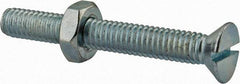 Value Collection - 5/16-18 UNC, 2-1/2" OAL Slotted Drive Machine Screw - Flat Head, Grade 2 Steel, Zinc-Plated Finish, Without Washer - Americas Industrial Supply