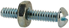 Value Collection - #6-32 UNC, 3/4" Length Under Head Slotted Drive Machine Screw - Round Head, Grade 2 Steel, Zinc-Plated Finish, Without Washer - Americas Industrial Supply