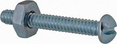 Value Collection - #6-32 UNC, 1" Length Under Head Slotted Drive Machine Screw - Round Head, Grade 2 Steel, Zinc-Plated Finish, Without Washer - Americas Industrial Supply