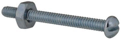 Value Collection - #6-32 UNC, 1-1/2" Length Under Head Slotted Drive Machine Screw - Round Head, Grade 2 Steel, Zinc-Plated Finish, Without Washer - Americas Industrial Supply