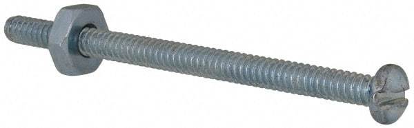 Value Collection - #6-32 UNC, 2" Length Under Head Slotted Drive Machine Screw - Round Head, Grade 2 Steel, Zinc-Plated Finish, Without Washer - Americas Industrial Supply