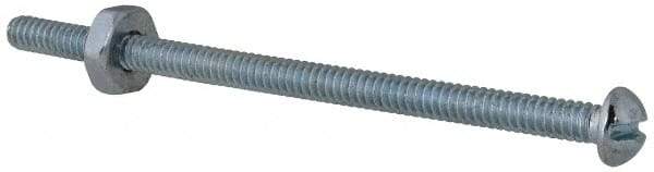 Value Collection - #6-32 UNC, 2-1/2" Length Under Head Slotted Drive Machine Screw - Round Head, Grade 2 Steel, Zinc-Plated Finish, Without Washer - Americas Industrial Supply