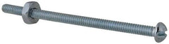 Value Collection - #6-32 UNC, 2-1/2" Length Under Head Slotted Drive Machine Screw - Round Head, Grade 2 Steel, Zinc-Plated Finish, Without Washer - Americas Industrial Supply
