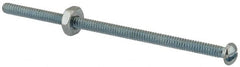 Value Collection - #6-32 UNC, 3" Length Under Head Slotted Drive Machine Screw - Round Head, Grade 2 Steel, Zinc-Plated Finish, Without Washer - Americas Industrial Supply