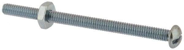 Value Collection - #8-32 UNC, 2-1/2" Length Under Head Slotted Drive Machine Screw - Round Head, Grade 2 Steel, Zinc-Plated Finish, Without Washer - Americas Industrial Supply