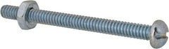 Value Collection - #10-24 UNC, 2-1/4" Length Under Head Slotted Drive Machine Screw - Round Head, Grade 2 Steel, Zinc-Plated Finish, Without Washer - Americas Industrial Supply