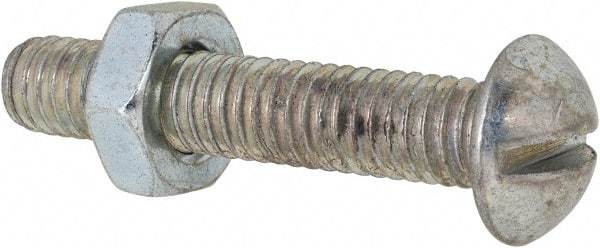 Value Collection - 5/16-18 UNC, 1-3/4" Length Under Head Slotted Drive Machine Screw - Round Head, Grade 2 Steel, Zinc-Plated Finish, Without Washer - Americas Industrial Supply