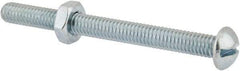 Value Collection - 5/16-18 UNC, 3-1/2" Length Under Head Slotted Drive Machine Screw - Round Head, Grade 2 Steel, Zinc-Plated Finish, Without Washer - Americas Industrial Supply