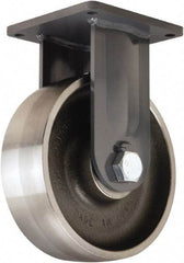 Hamilton - 12" Diam x 4" Wide x 15-1/2" OAH Top Plate Mount Rigid Caster - Forged Steel, 20,000 Lb Capacity, Tapered Roller Bearing, 8-1/2 x 8-1/2" Plate - Americas Industrial Supply