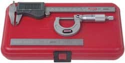 SPI - 3 Piece, Machinist Caliper and Micrometer Tool Kit - 0.0001 Inch Graduation - Americas Industrial Supply