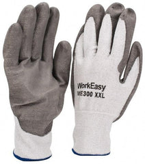 Honeywell - Size 2XL (11), ANSI Cut Lvl 3, Abrasion Lvl 5, Polyurethane Coated Cut Resistant Gloves - 9.5" Long, Palm & Fingers Coated, HPPE Lining, Knit Wrist, Light Gray/Gray, Paired - Americas Industrial Supply