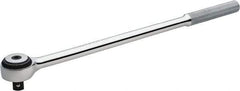 Proto - 1/2" Drive Round Head Standard Ratchet - Chrome Finish, 16" OAL, 72 Gear Teeth, Standard Head - Americas Industrial Supply