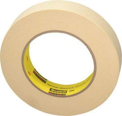 3M - 1" Wide x 60 Yd Long Tan Paper Masking Tape - Series 234, 5.9 mil Thick, 27 In/Lb Tensile Strength - Americas Industrial Supply