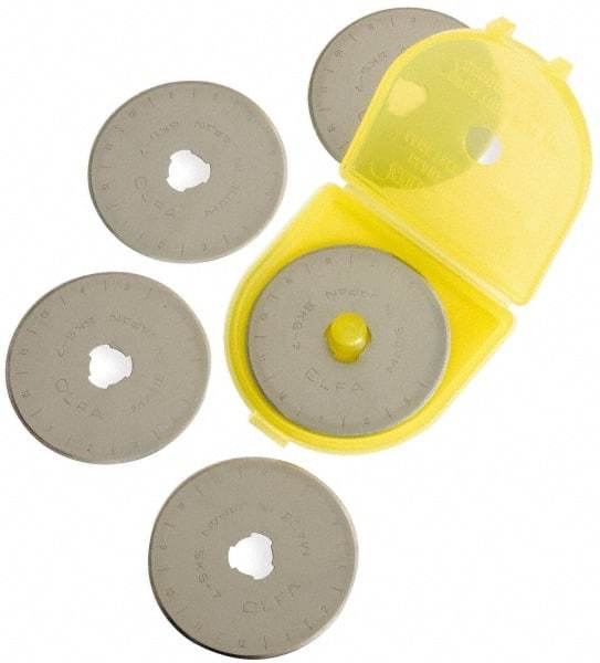 Olfa - 5 Piece Tool Steel Rotary Blade - 45mm OAL - Americas Industrial Supply