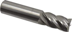 Accupro - 1", 2" LOC, 1" Shank Diam, 5" OAL, 5 Flute, Solid Carbide Square End Mill - Single End, ZrN Finish, Spiral Flute, 37° Helix, Centercutting, Right Hand Cut, Right Hand Flute - Americas Industrial Supply