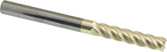 Accupro - 1/4", 1-1/4" LOC, 1/4" Shank Diam, 3" OAL, 5 Flute, Solid Carbide Square End Mill - Single End, ZrN Finish, Spiral Flute, 37° Helix, Centercutting, Right Hand Cut, Right Hand Flute - Americas Industrial Supply