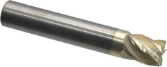 Accupro - 1/2", 5/8" LOC, 1/2" Shank Diam, 3" OAL, 5 Flute, Solid Carbide Square End Mill - Single End, ZrN Finish, Spiral Flute, 37° Helix, Centercutting, Right Hand Cut, Right Hand Flute - Americas Industrial Supply