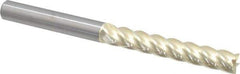 Accupro - 1/2", 3-1/4" LOC, 1/2" Shank Diam, 6" OAL, 5 Flute, Solid Carbide Square End Mill - Single End, ZrN Finish, Spiral Flute, 37° Helix, Centercutting, Right Hand Cut, Right Hand Flute - Americas Industrial Supply