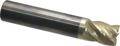 Accupro - 3/4", 1" LOC, 3/4" Shank Diam, 4" OAL, 5 Flute, Solid Carbide Square End Mill - Single End, ZrN Finish, Spiral Flute, 37° Helix, Centercutting, Right Hand Cut, Right Hand Flute - Americas Industrial Supply