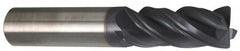 Accupro - 3/8", 4 Flute, Single End, Solid Carbide, 0.02" Corner Radius End Mill - 2-1/2" OAL, 37° Helix, Right Hand Flute, 1" LOC, Right Hand Cut - Americas Industrial Supply