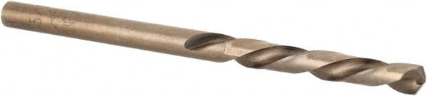 Irwin - 5/32" 135° Cobalt Jobber Drill - Bright Finish, Left Hand Cut, Spiral Flute, Straight Shank, 2-9/16" OAL, Split Point - Americas Industrial Supply
