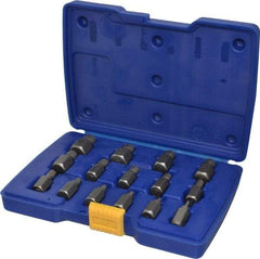 Irwin - 15 Piece Spiral Flute Screw Extractor Set - Screw Range 1/8 to 9/16" - Americas Industrial Supply