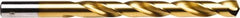 Irwin - 3/8" 135° High Speed Steel Jobber Drill - TiN Finish, Right Hand Cut, Spiral Flute, Straight Shank, 5" OAL, Split Point - Americas Industrial Supply