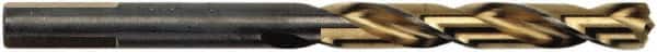 Irwin - 21/64" High Speed Steel Jobber Drill - Oxide/Gold Finish, Right Hand Cut, Spiral Flute, Round with Flats Shank, 4-5/8" OAL, Turbomax Point - Americas Industrial Supply