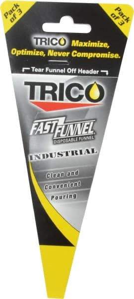 Trico - 9 oz Capacity Heavy-Grade Paper Funnel - 3/4" Tip OD, Yellow, Black, Red & White - Americas Industrial Supply