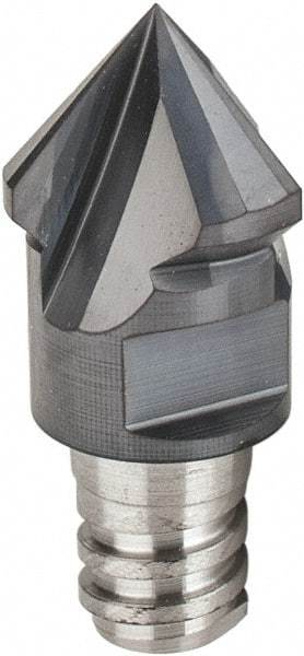 Iscar - MM EDF Grade IC908 Carbide Chamfer Milling Tip Insert - TiAlN Finish, 3 Flutes, 9.4mm Cutting Diam, 12.5mm Extension - Americas Industrial Supply