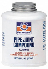 Permatex - 16 oz Brush Top Can Black Pipe Sealant - 400°F Max Working Temp, Seals & Secures Metal Fittings - Americas Industrial Supply