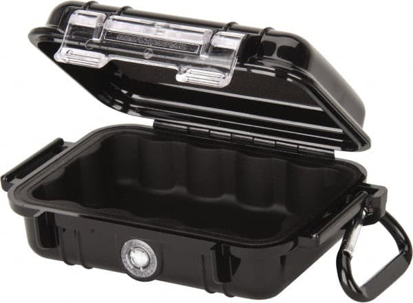 Pelican Products, Inc. - 4-1/16" Wide x 4-1/16" Deep x 2-1/8" High, Clamshell Hard Case - Black, Polycarbonate - Americas Industrial Supply