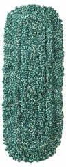 Rubbermaid - 48" Long x 5" Wide Microfiber Dust Mop Head - Slip-On/Slip-Through Backing, Green, Looped Head - Americas Industrial Supply