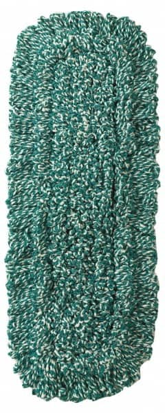 Rubbermaid - 24" Long x 5" Wide Microfiber Dust Mop Head - Slip-On/Slip-Through Backing, Green, Looped Head - Americas Industrial Supply