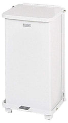 Rubbermaid - 12 Gal Square Unlabeled Trash Can - 23" High x 12" Long x 12" Wide, White, Steel - Americas Industrial Supply