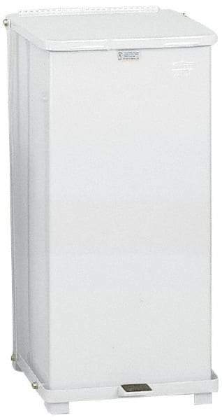 Rubbermaid - 24 Gal Square Unlabeled Trash Can - 30" High x 15" Long x 15" Wide, White, Steel - Americas Industrial Supply