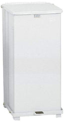 Rubbermaid - 24 Gal Square Unlabeled Trash Can - 30" High x 15" Long x 15" Wide, White, Steel - Americas Industrial Supply