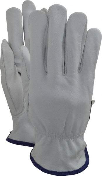 MCR Safety - Size XL (10) Grain Goatskin General Protection Work Gloves - For Work & Driver, Uncoated, Slip-On Cuff, Full Fingered, White, Paired - Americas Industrial Supply