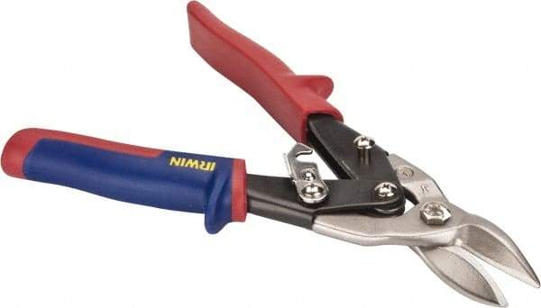 Irwin - 1-5/16" Length of Cut, Left Pattern Aviation Snip - 10" OAL, ProTouch Handle, 18 AWG Steel Capacity - Americas Industrial Supply