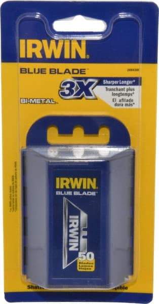 Irwin - 50 Piece Bi-Metal Utility Knife Blade - 2-3/8" OAL - Americas Industrial Supply