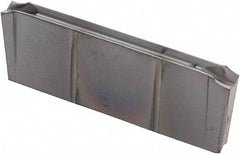 Iscar - DGR JS IC908 Grade, 0.0866" Cutting Width, Carbide Cutoff Insert - 15° Right Hand Lead Angle, 0.0008" Cnr Rad, TiAlN Coated, Double End - Americas Industrial Supply