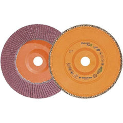 WALTER Surface Technologies - 40 Grit, 7" Disc Diam, 7/8" Center Hole, Zirconia Alumina Flap Disc - 8,600 Max RPM, Plastic Backing, Arbor Attaching System, Coated - Americas Industrial Supply