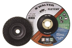 WALTER Surface Technologies - 7" Diam x 7/8" Hole, 24 Grit Surface Grinding Wheel - Aluminum Oxide, Very Coarse Grade, 8,600 Max RPM - Americas Industrial Supply