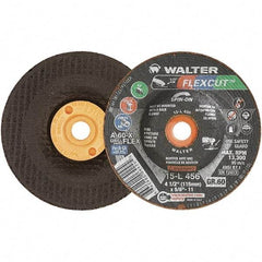 WALTER Surface Technologies - 4-1/2" Diam x 5/8" Hole, 60 Grit Surface Grinding Wheel - Aluminum Oxide, Medium Grade, 13,300 Max RPM - Americas Industrial Supply