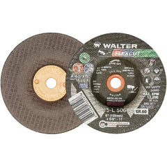 WALTER Surface Technologies - 5" Diam x 5/8" Hole, 60 Grit Surface Grinding Wheel - Aluminum Oxide, Medium Grade, 12,200 Max RPM - Americas Industrial Supply